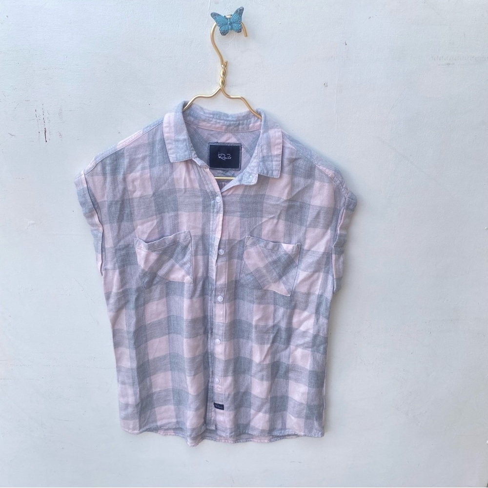 Rails Pink and Gray Plaid Shirt